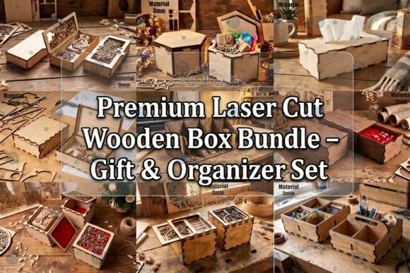 Download Premium Laser Cut Wooden Box Bundle SVG - Wooden Collection