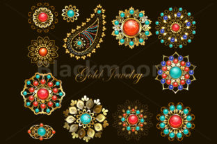 Download Set of Jewelry Ethnic Brooches - Ethnic Collection
